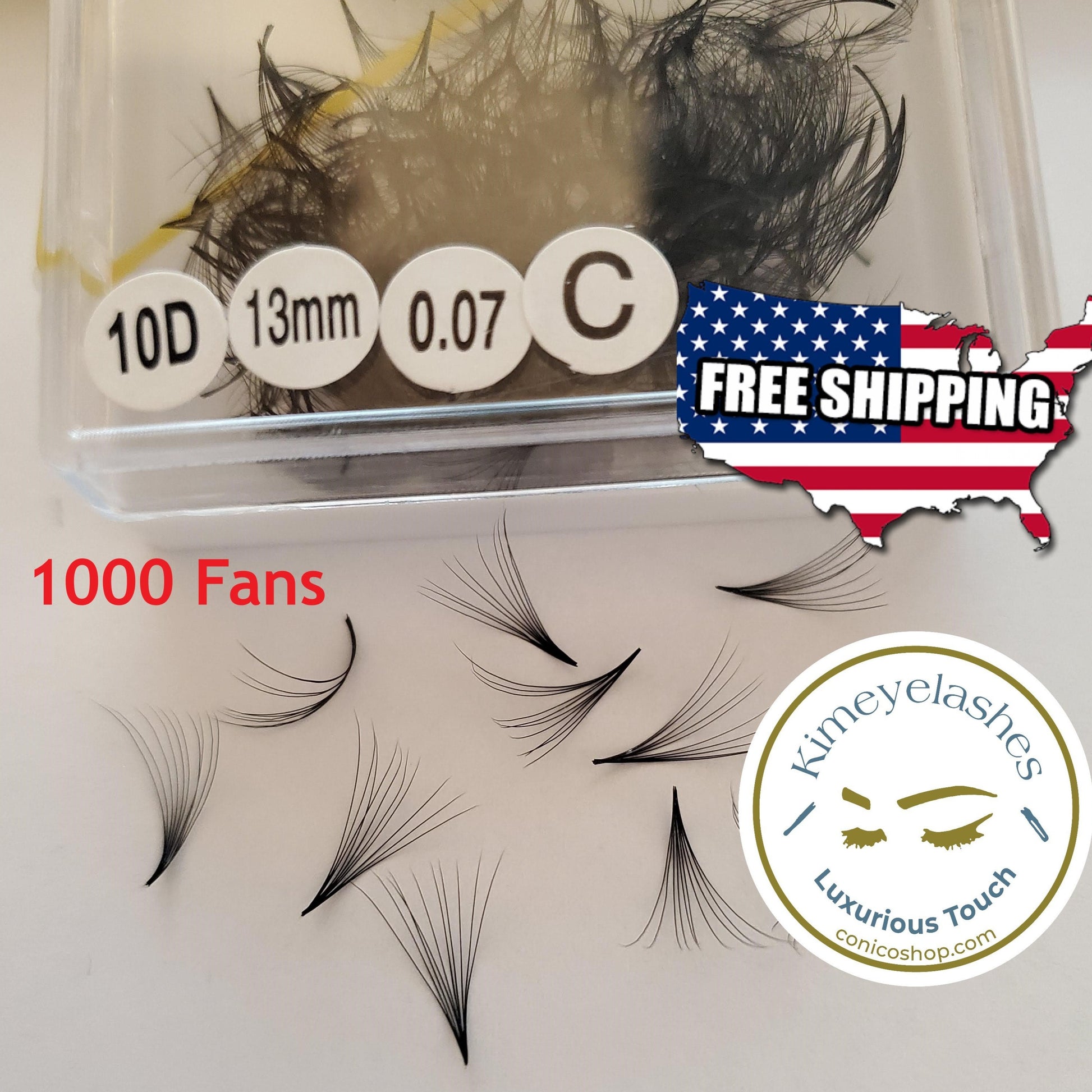 10D 0.07, C and D Curl 1000 Premade Mega Volume Fans. Handmade Perfect eyelash extensions crafted. Russian volume, American Volume