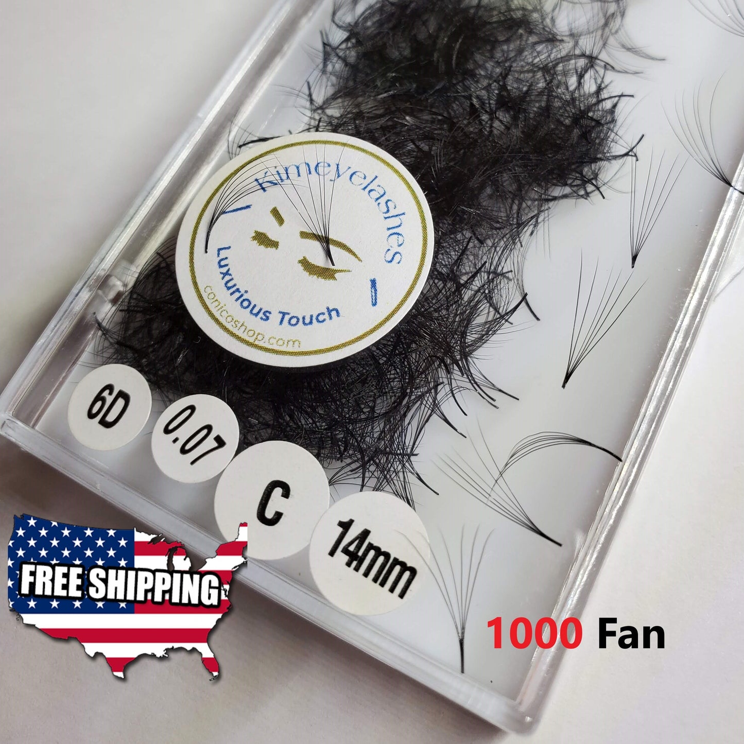 6D 0.07, C and D Curl 1000 Premade Mega Volume Fans. Handmade Perfect eyelash extensions crafted. Russian volume, American Volume