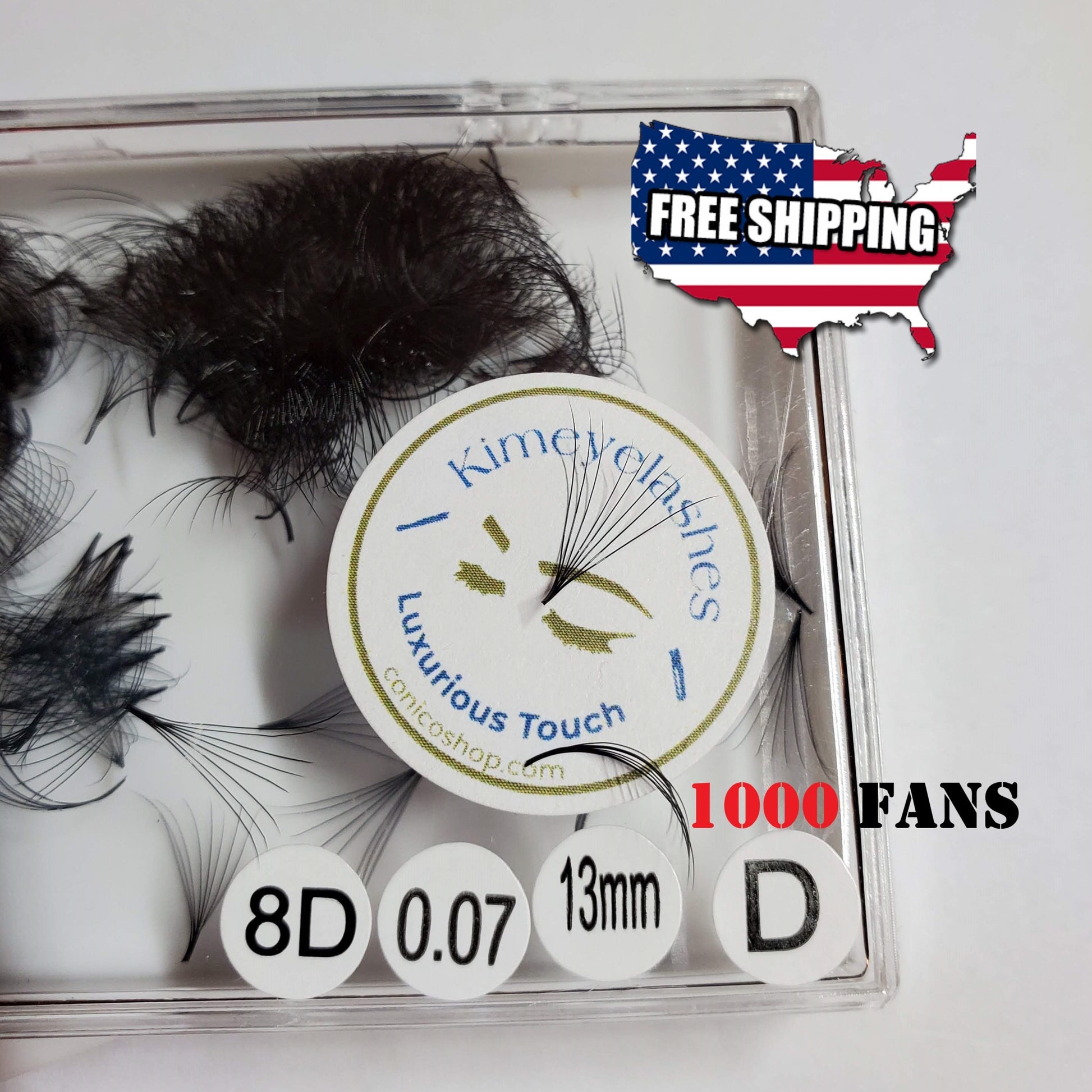 8D 0.07, C and D Curl 1000 Premade Mega Volume Fans. Handmade Perfect eyelash extensions crafted. Russian volume, American Volume